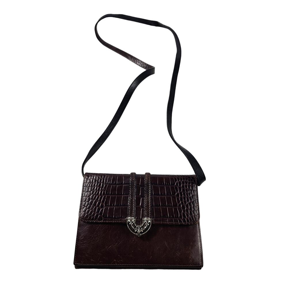 Brighton Richmond Pocketbook Chocolate  Brown T9108 Organizer Bag w/ strap #